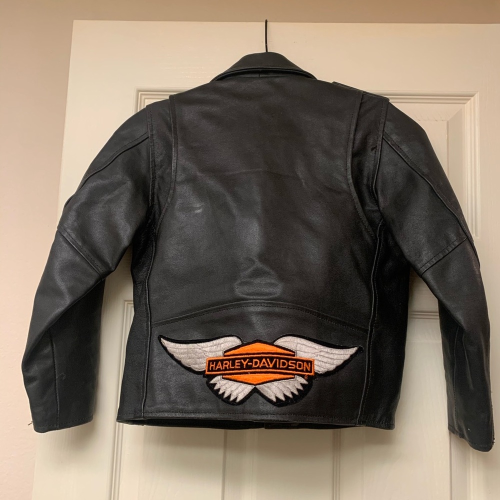 Leather Jacket With Harley-Davidson Patch - image 1